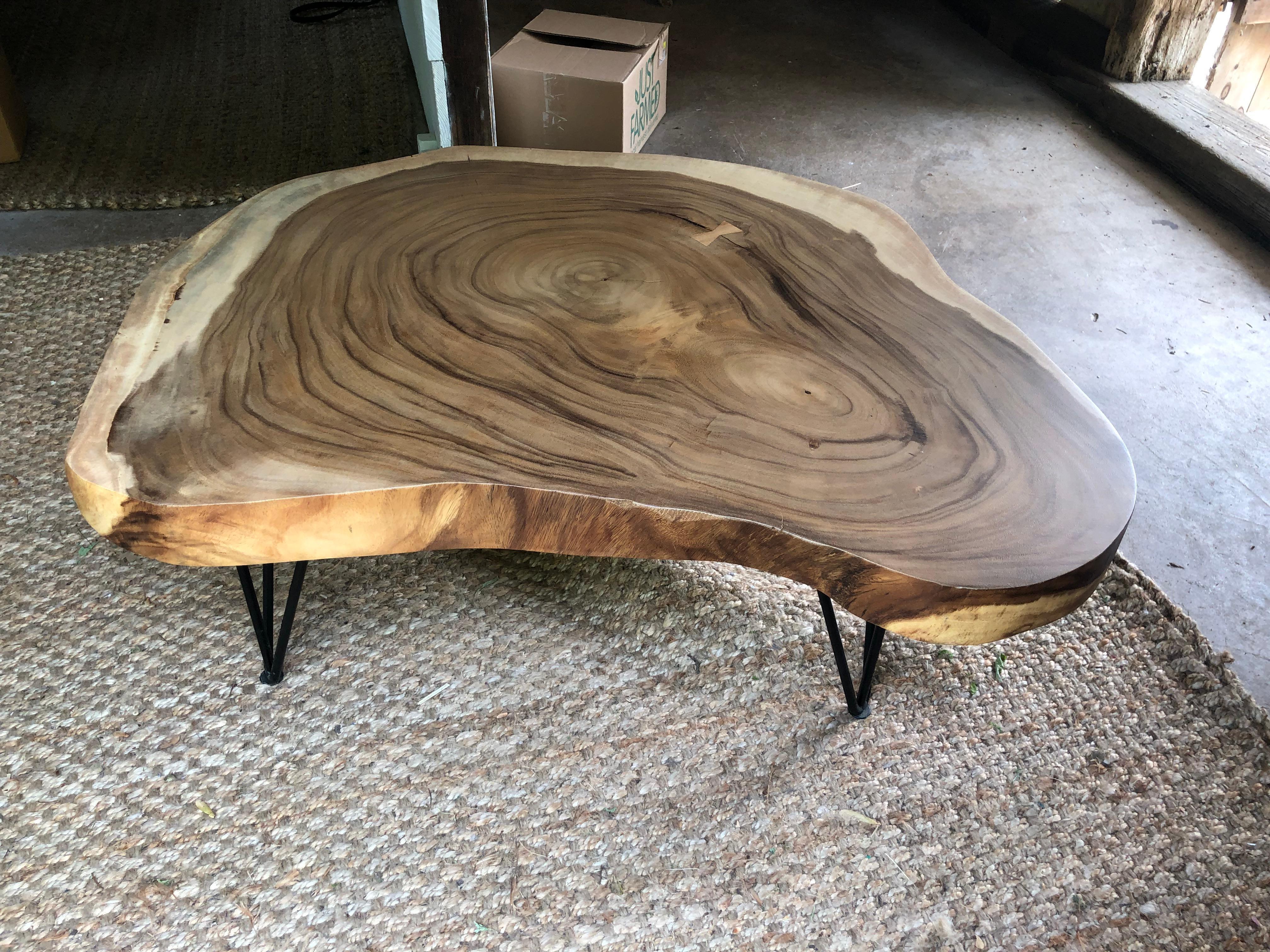 Contemporary Organic Modern Hand Made Acacia Coffee Table For Sale