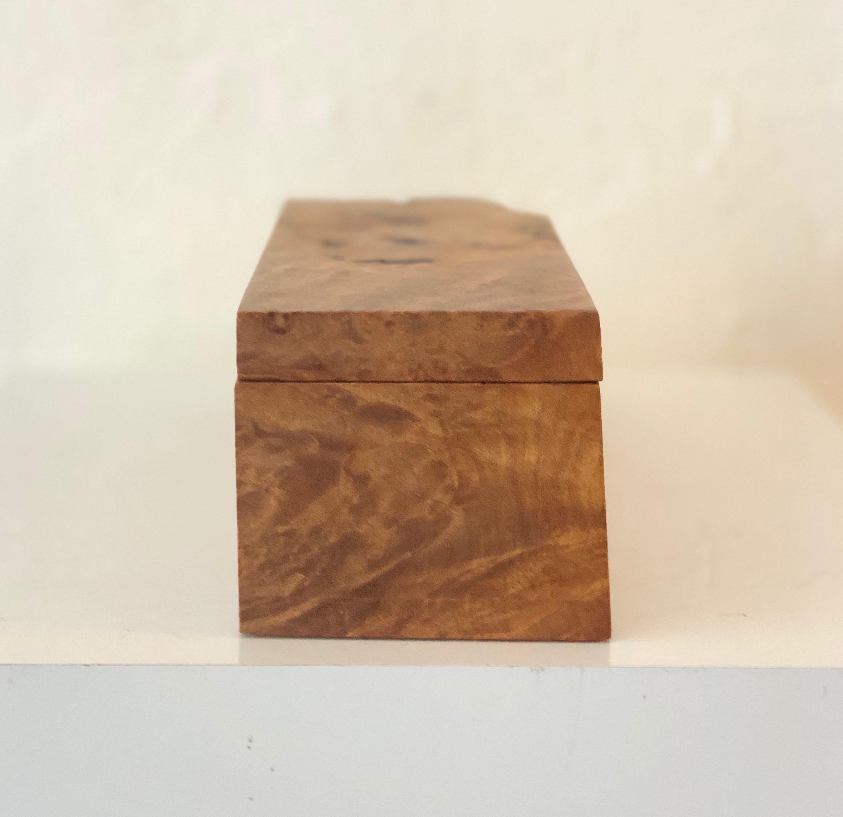 Organic Modern Handcrafted Wood Burl Live Edge Box by Michael Elkan In Good Condition In Palm Springs, CA