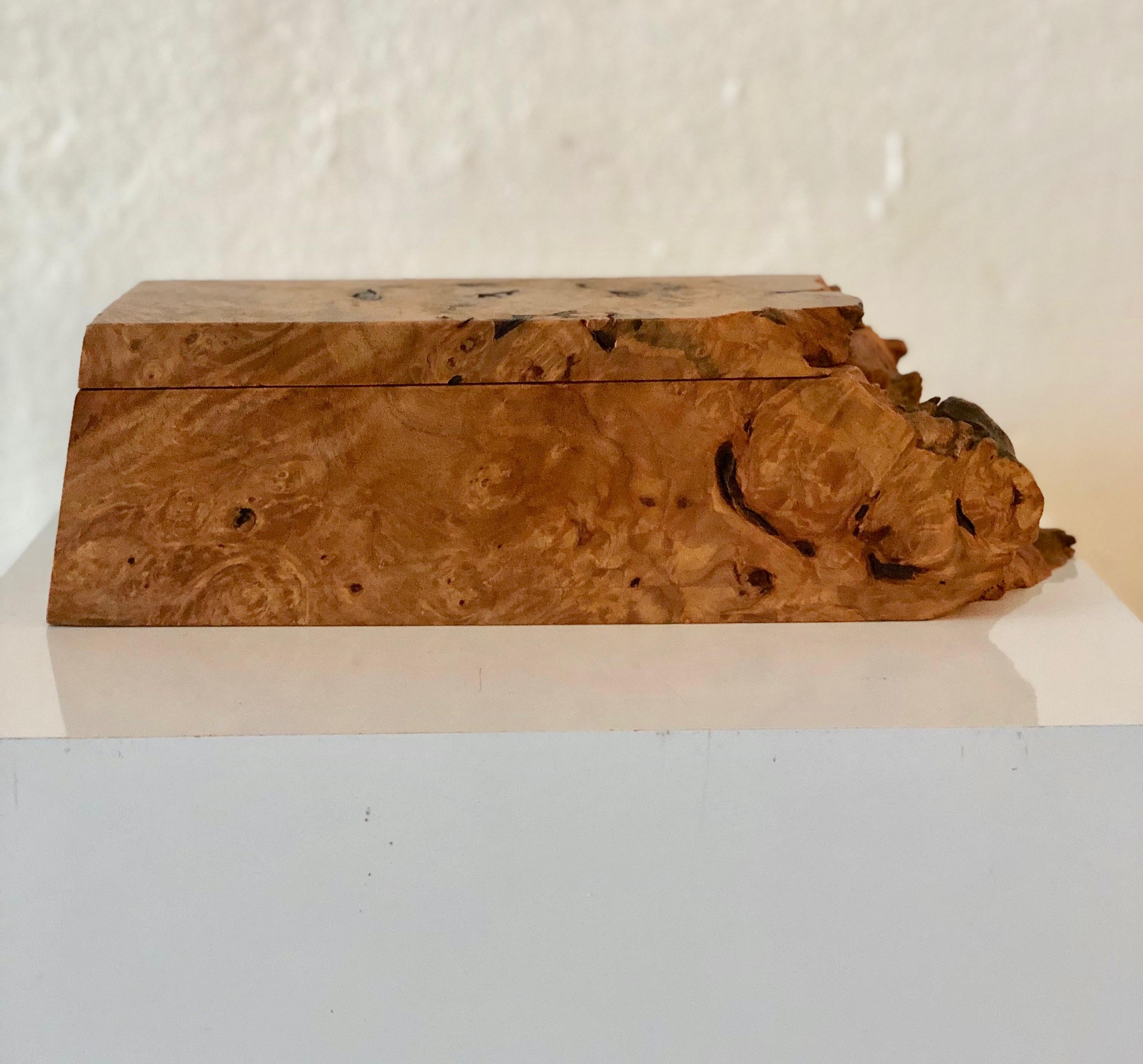 20th Century Organic Modern Handcrafted Wood Burl Live Edge Box by Michael Elkan