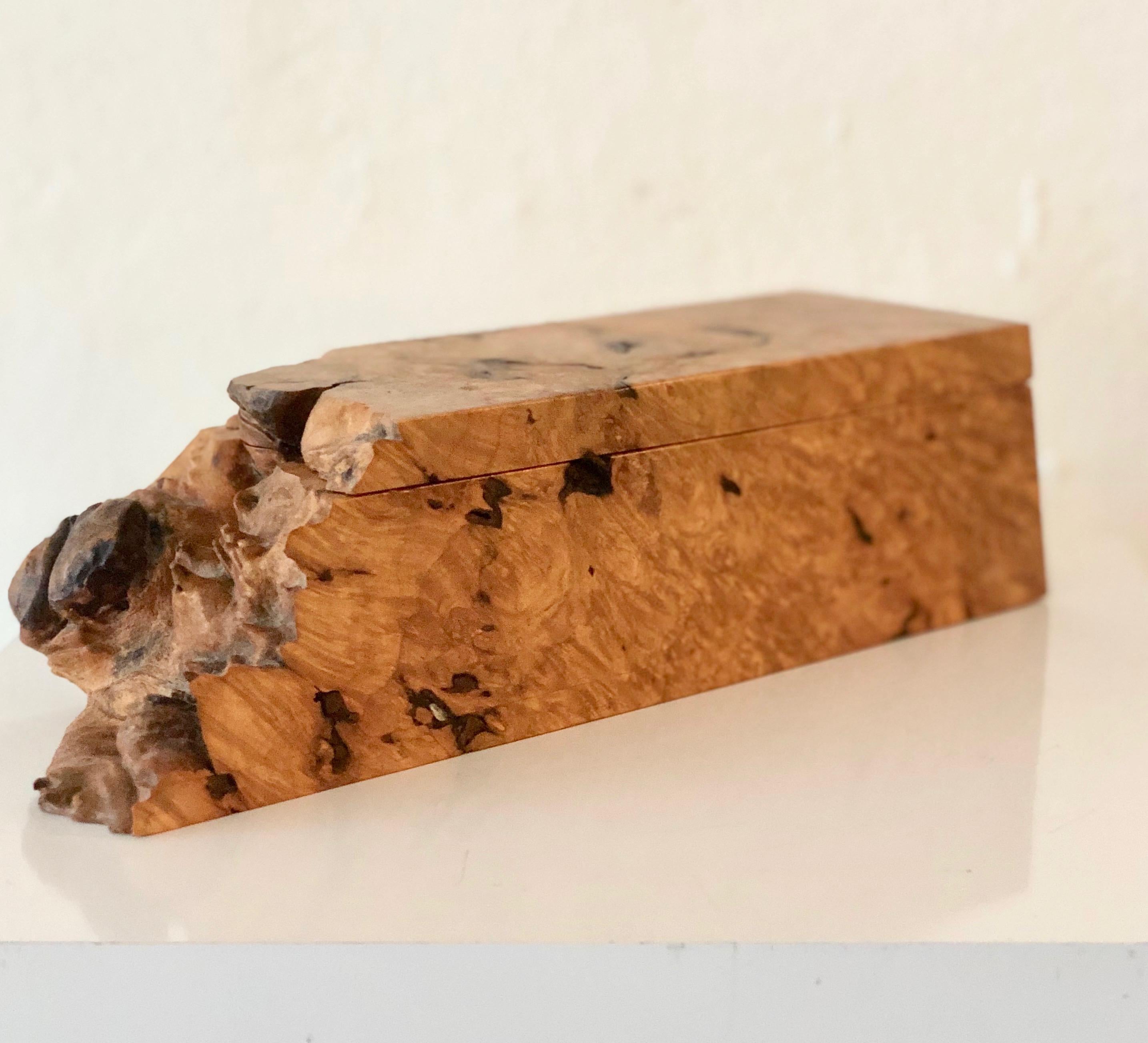 Organic Modern Handcrafted Wood Burl Live Edge Box by Michael Elkan 3