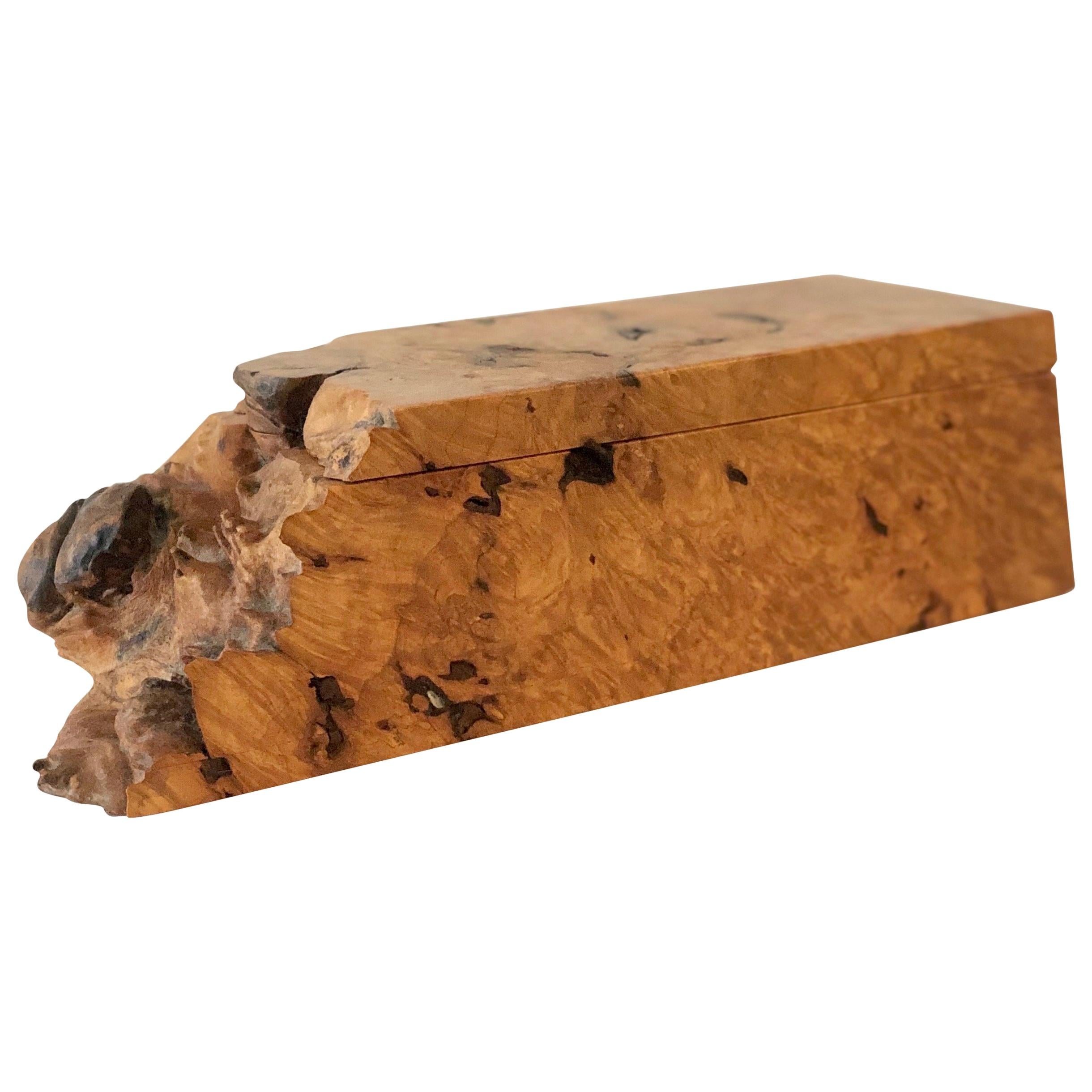 Organic Modern Handcrafted Wood Burl Live Edge Box by Michael Elkan