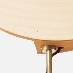 Handgefertigte geometrische Beige-Keramik-Messing-Leuchtskulptur, Brasilien, Moderne der Moderne