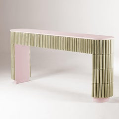 Tavolo consolle organico moderno fatto a mano in portoghese Greene & Greene Pink Nouvelle Vague