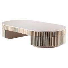 DOOQ Organic Modern Handmade Portuguese Taupe Tiles Nouvelle Vague Center Table 