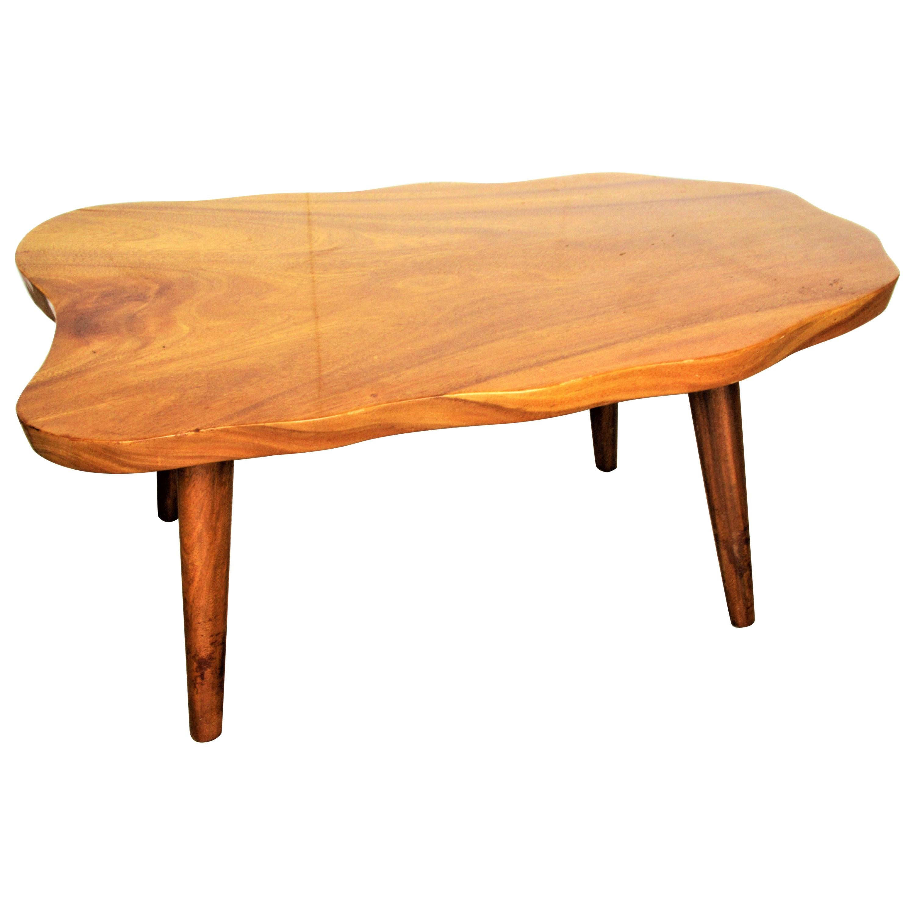  Organic Modern Hawaiian Monkey Pod Wood Table