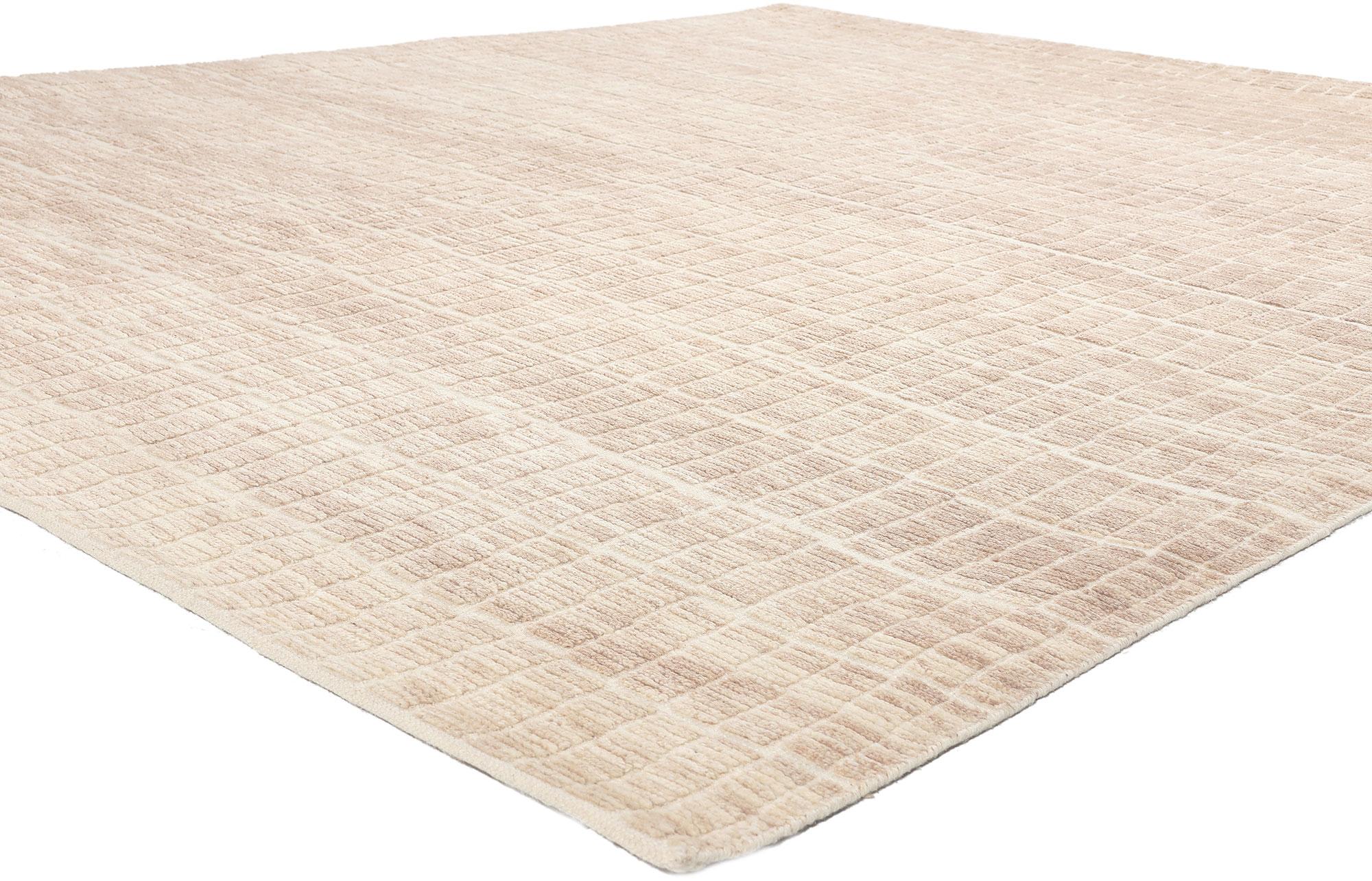 30989 Organic Modern High-Low Rug, 08'02 x 09'11.
Abstract Expressionism meets subtle Shibui in this neutral organic modern geometric high-low rug. The intrinsic geometric design and neutral earth-tone colors woven into this piece work together