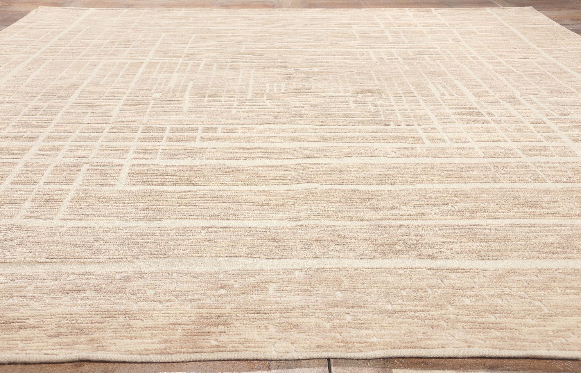 Organischer moderner Hochlehner Teppich, Abstrakter Expressionismus trifft auf subtilen Shibui (21. Jahrhundert und zeitgenössisch) im Angebot