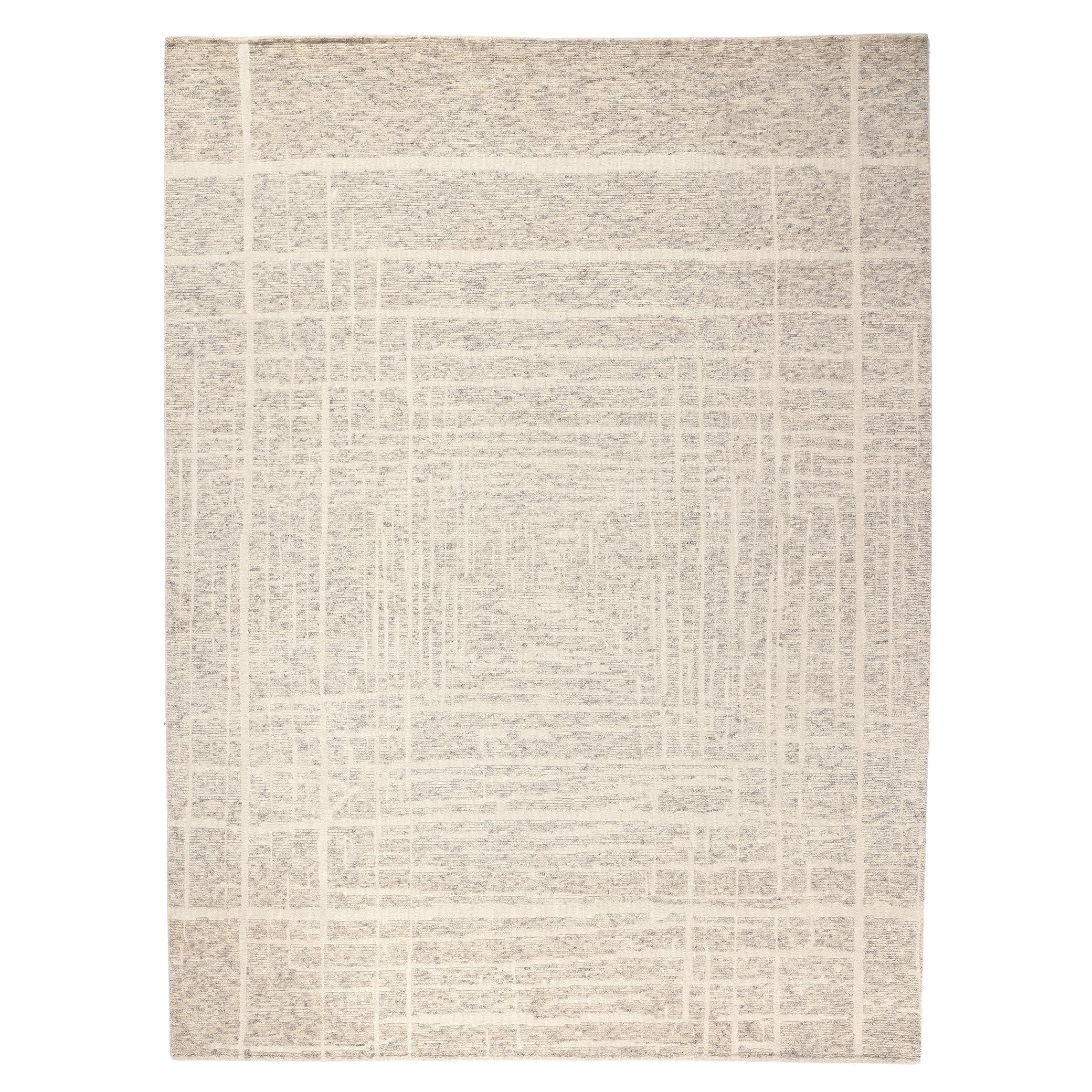 Organic Modern High-Low Rug, Abstract Expressionism Meets Subtle Shibui For Sale