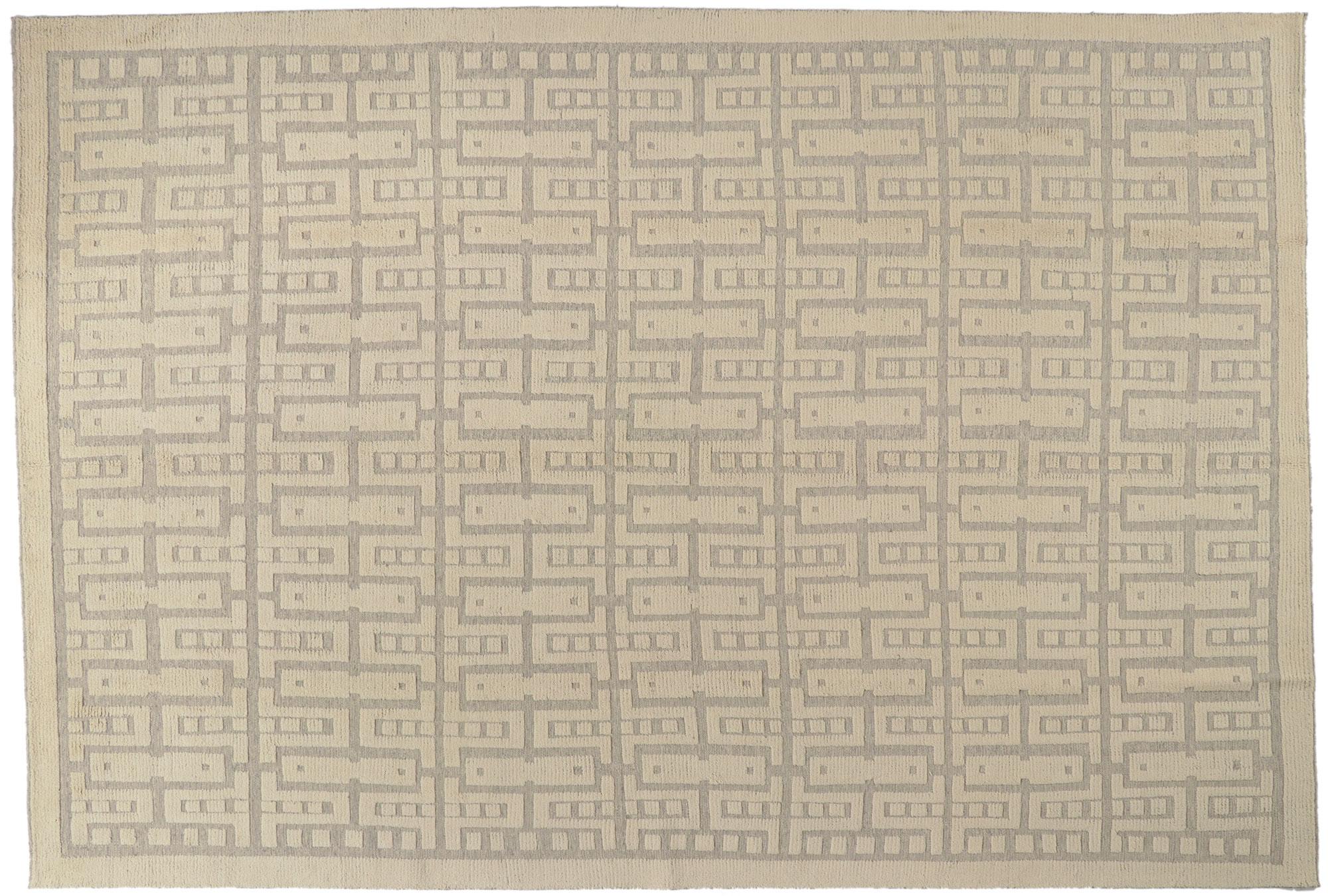Organic Modern High-Low Rug Inspired by Sigvard Bernadotte For Sale 3