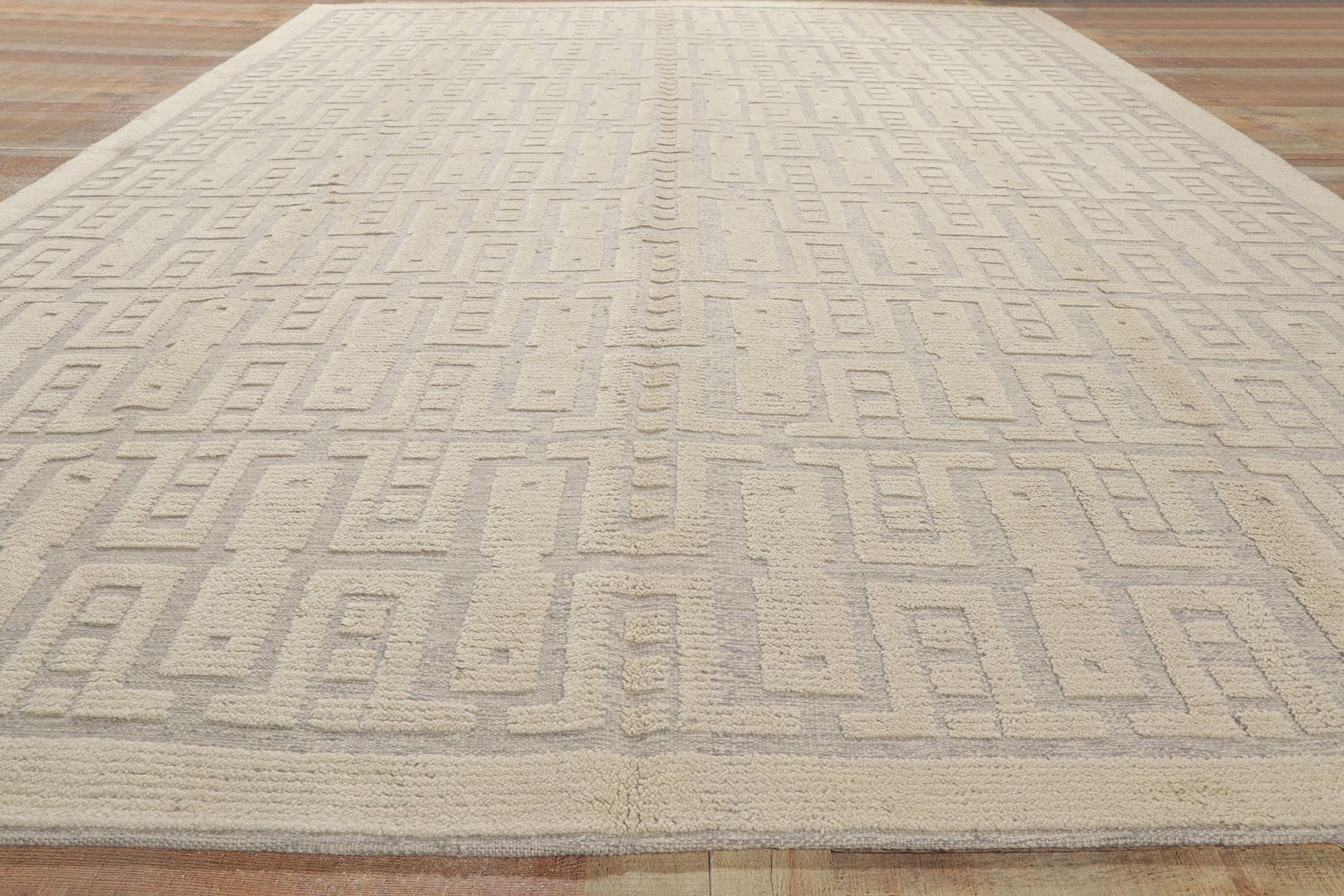 Organic Modern High-Low Rug Inspired by Sigvard Bernadotte For Sale 1