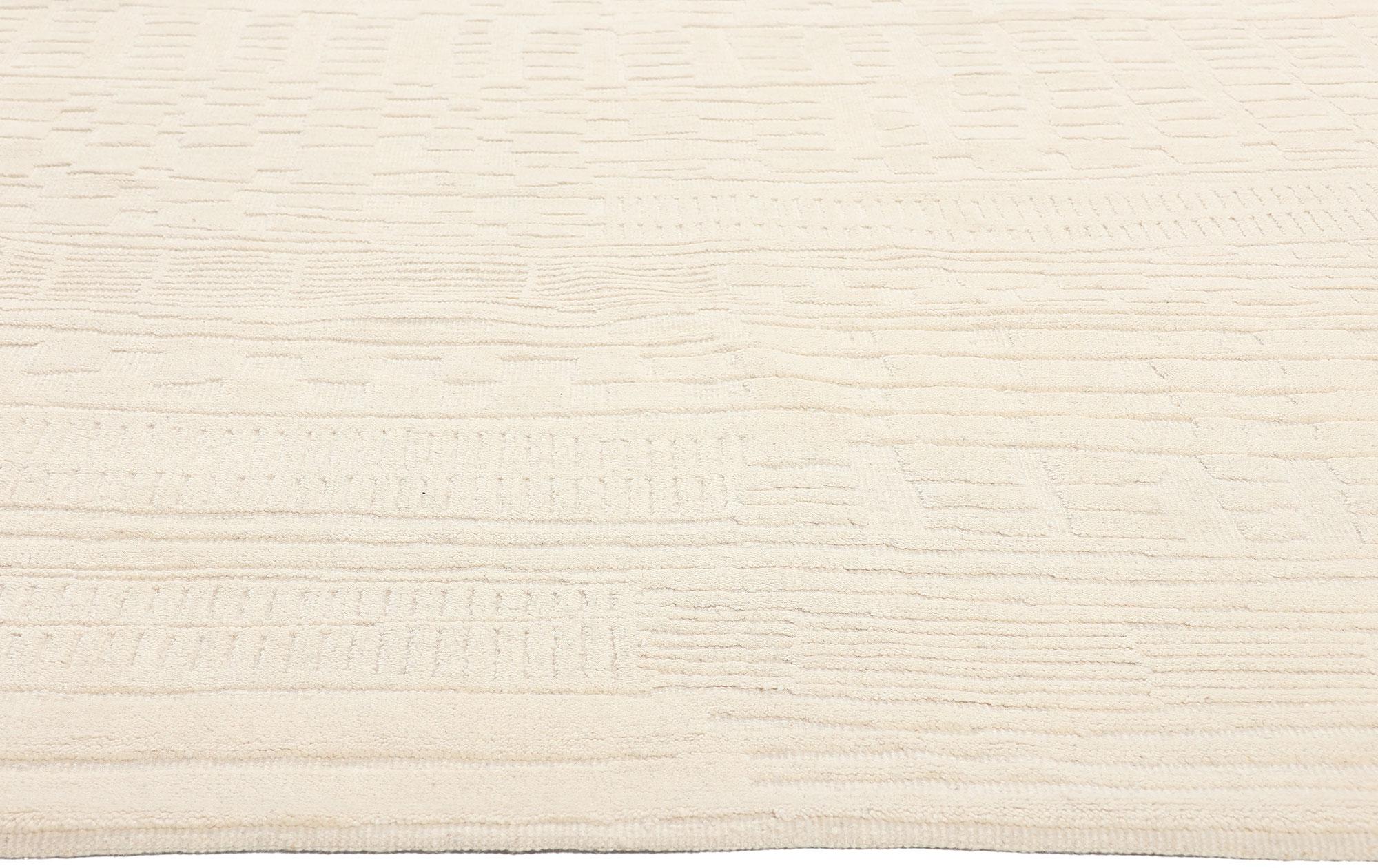 30985 Organic Modern High-Low Rug, 09'01 x 12'01.
​Subtle Shibui meets Bauhaus Minimalism in this organic modern high-low rug. The layers of tantalizing textures and monochromatic color scheme woven into this piece work together capturing the