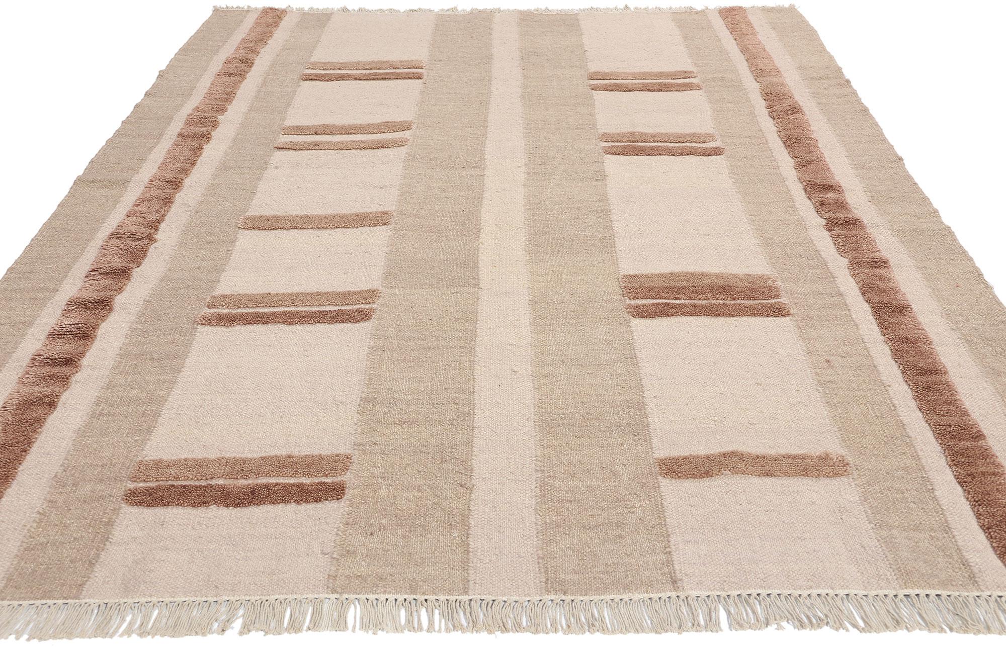 Indian Organic Modern High-Low Souf Rug For Sale