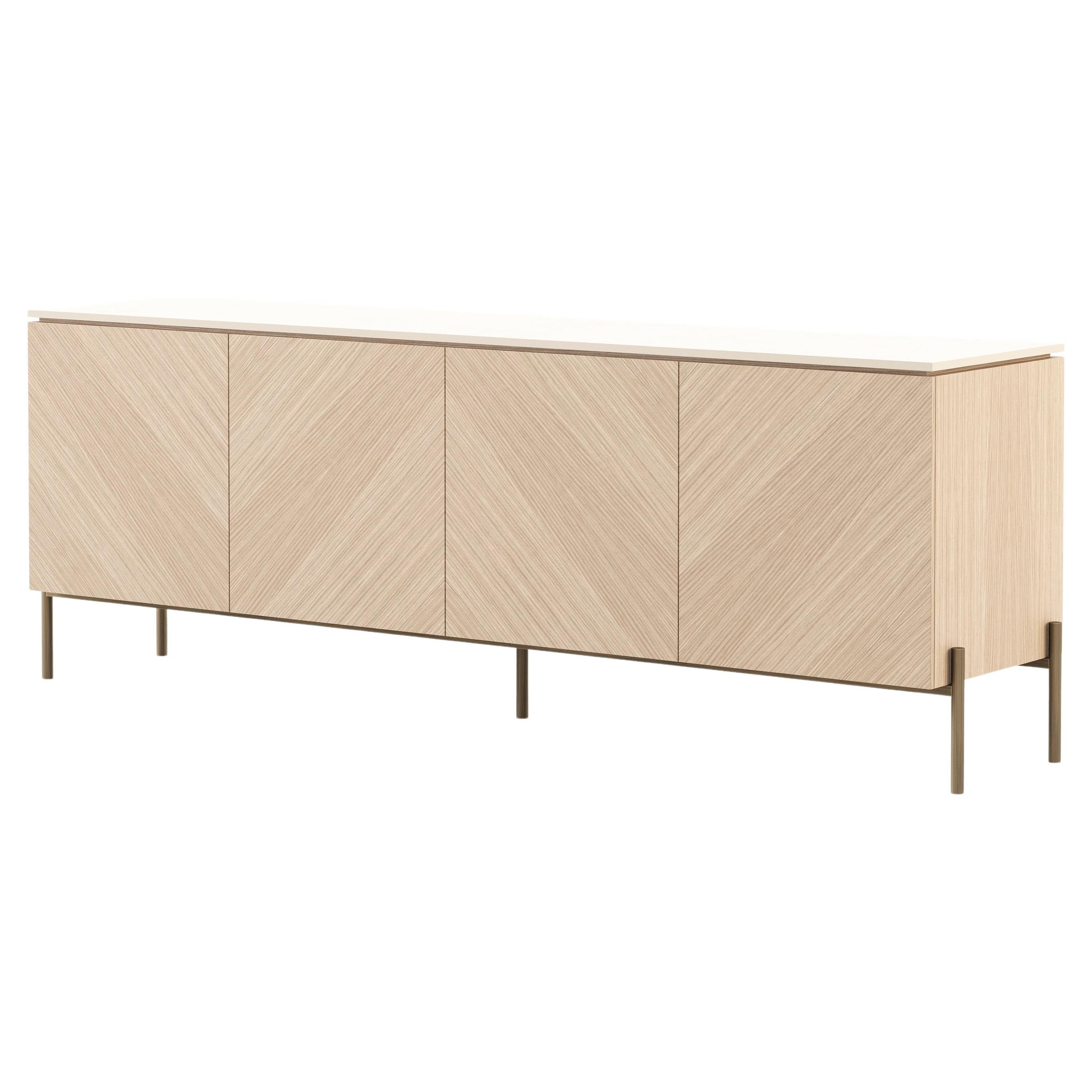 Organic Modern Ílhavo Sideboard Made with Oak and Iron, Handmade by Stylish Club For Sale