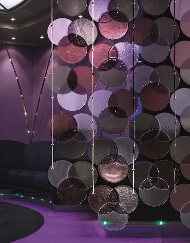 Organic Modern Italian Geometric Black Pink Aqua Murano Glass Curtain / Divider For Sale 4