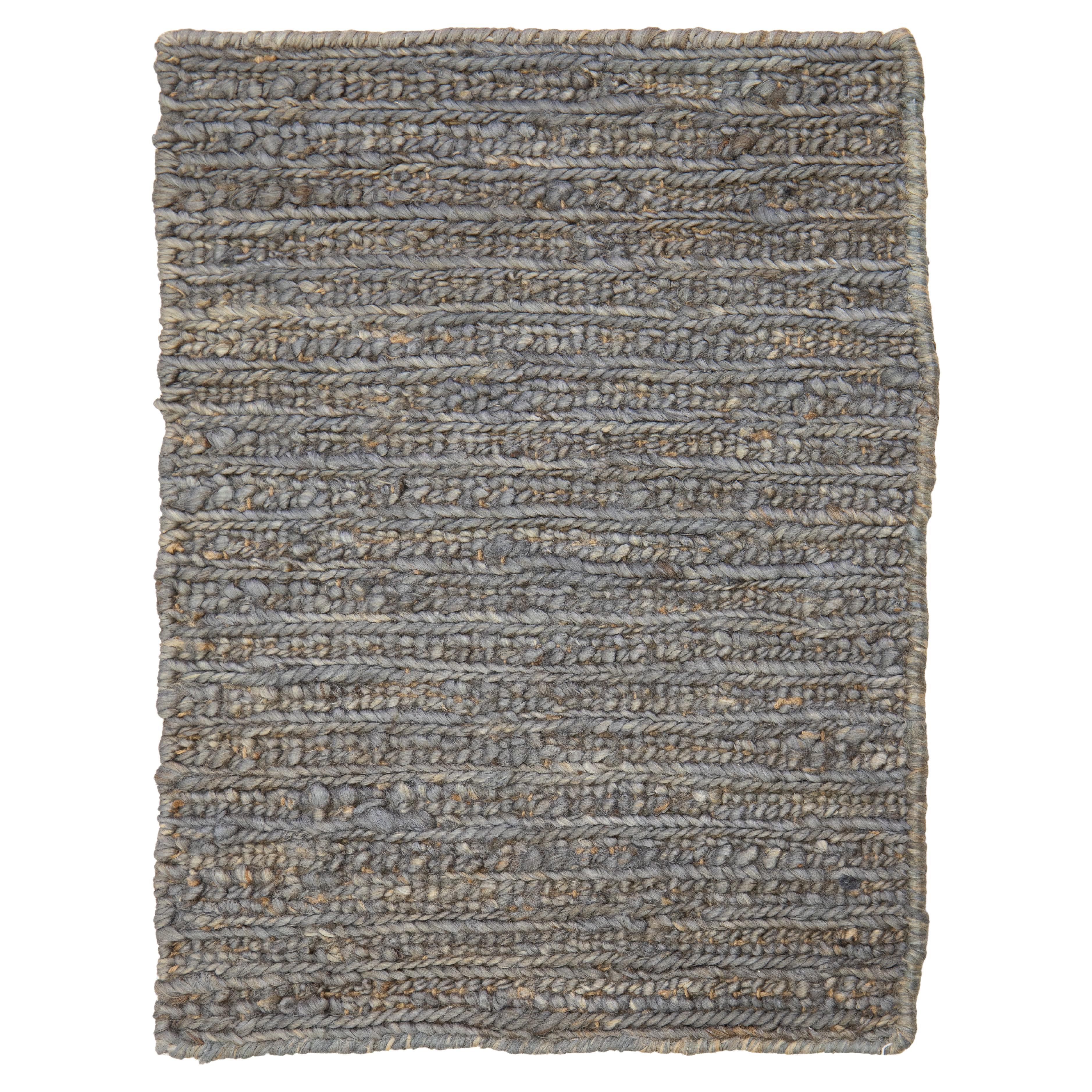Organic Modern Jute Custom Rug Handmade In Gray