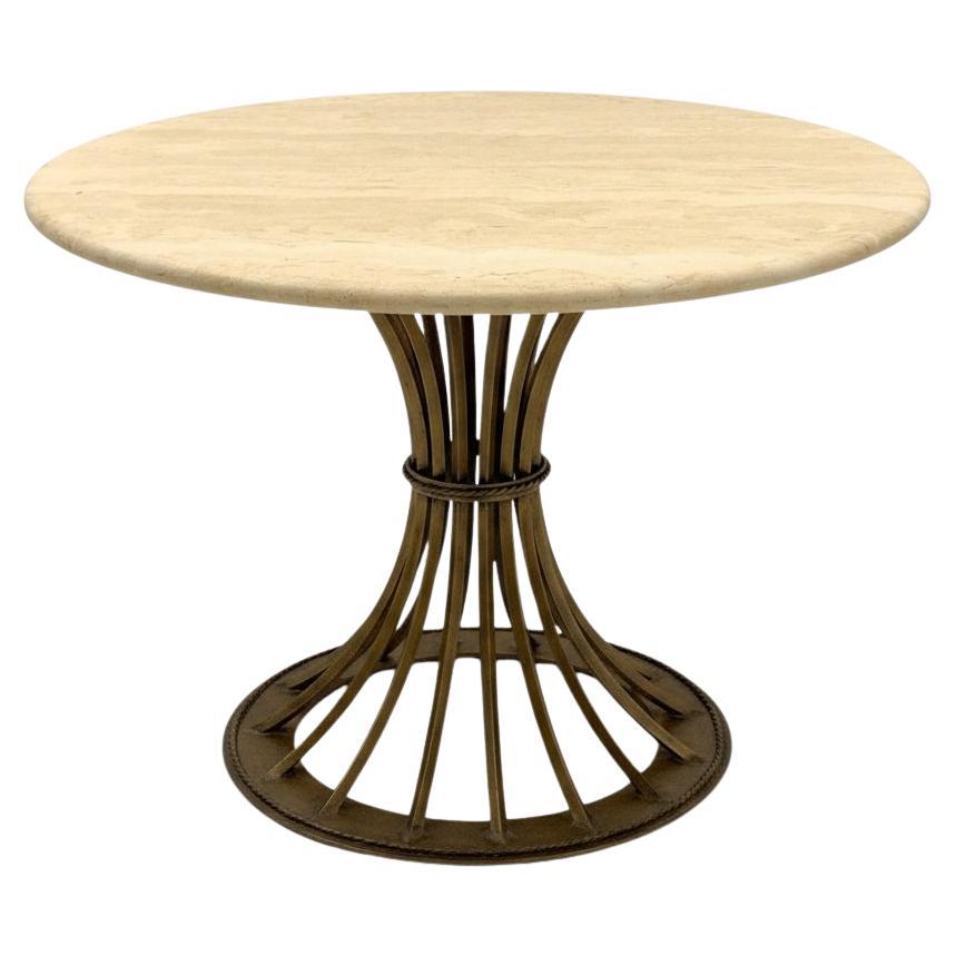 Organic Modern Kreiss Travertine
Gilt Iron Dunbar Inspired Center Table