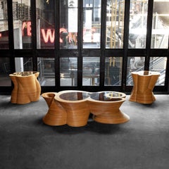 Luxury Organic Modern Coffee Table, Furniture Sculpture, High End Wood Art