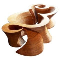 Luxury Organic Modern Coffee Table, Furniture Sculpture, High End Wood Art
