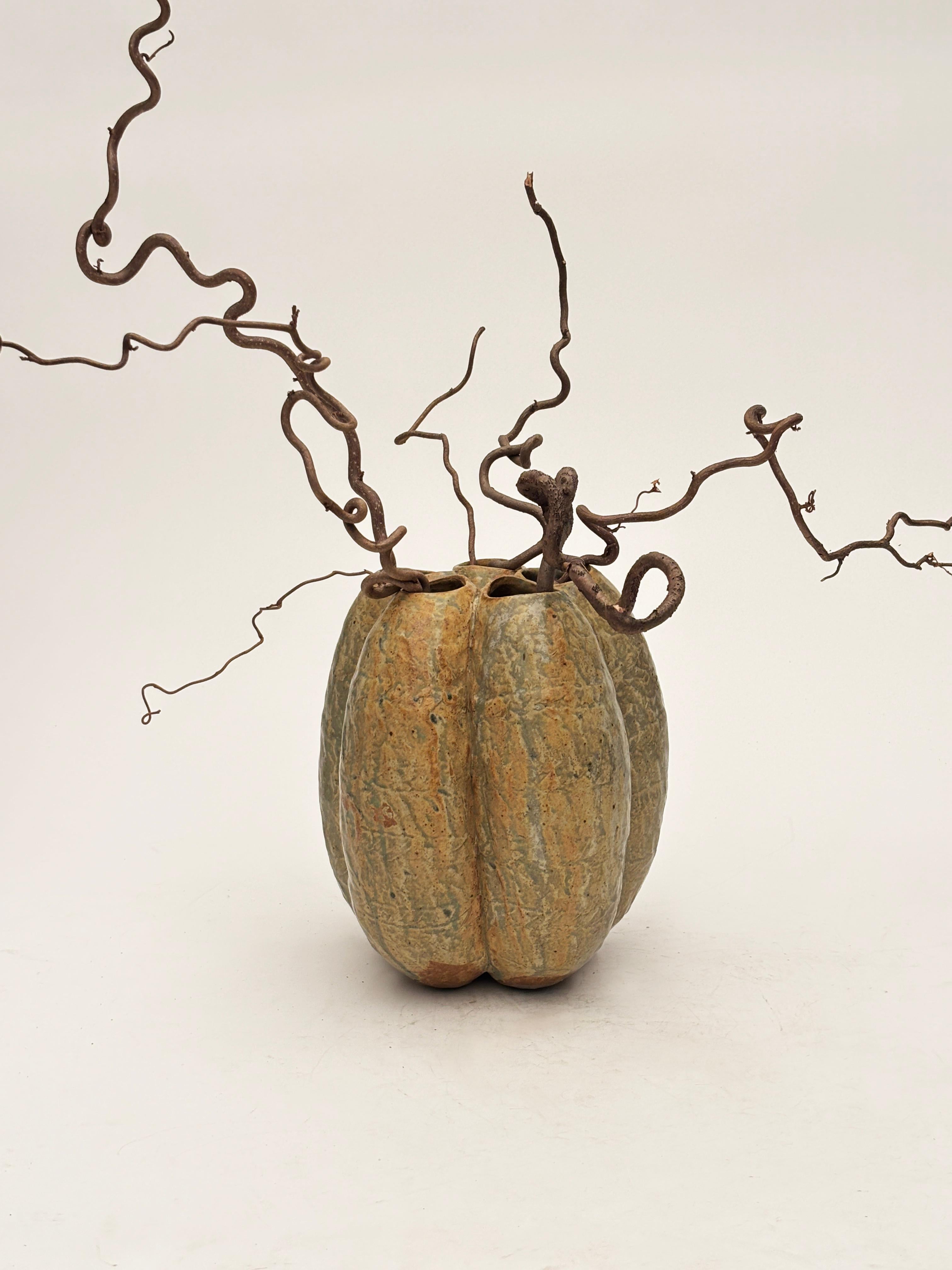 Lorsqu'il s'agit de modernité organique, ce grand récipient chauffé au bois n'est rien de moins que stupéfiant. Utilisant de riches éléments terrestres pour créer ce magnifique vase, Michael Imes utilise souvent des cendres dans ses glaçures pour