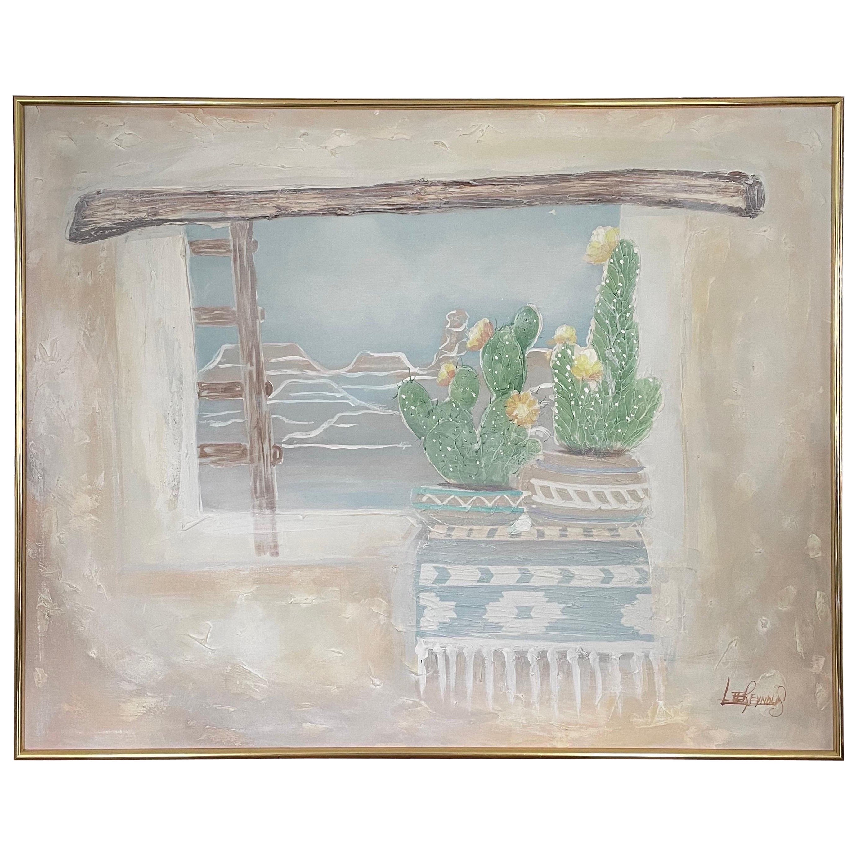 Paysage de cactus organique et moderne de Lee Reynolds, Art du Sud-Ouest