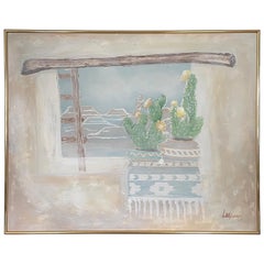 Organische Moderne Lee Reynolds Südwestliche Kunst Kakteen-Landschaft