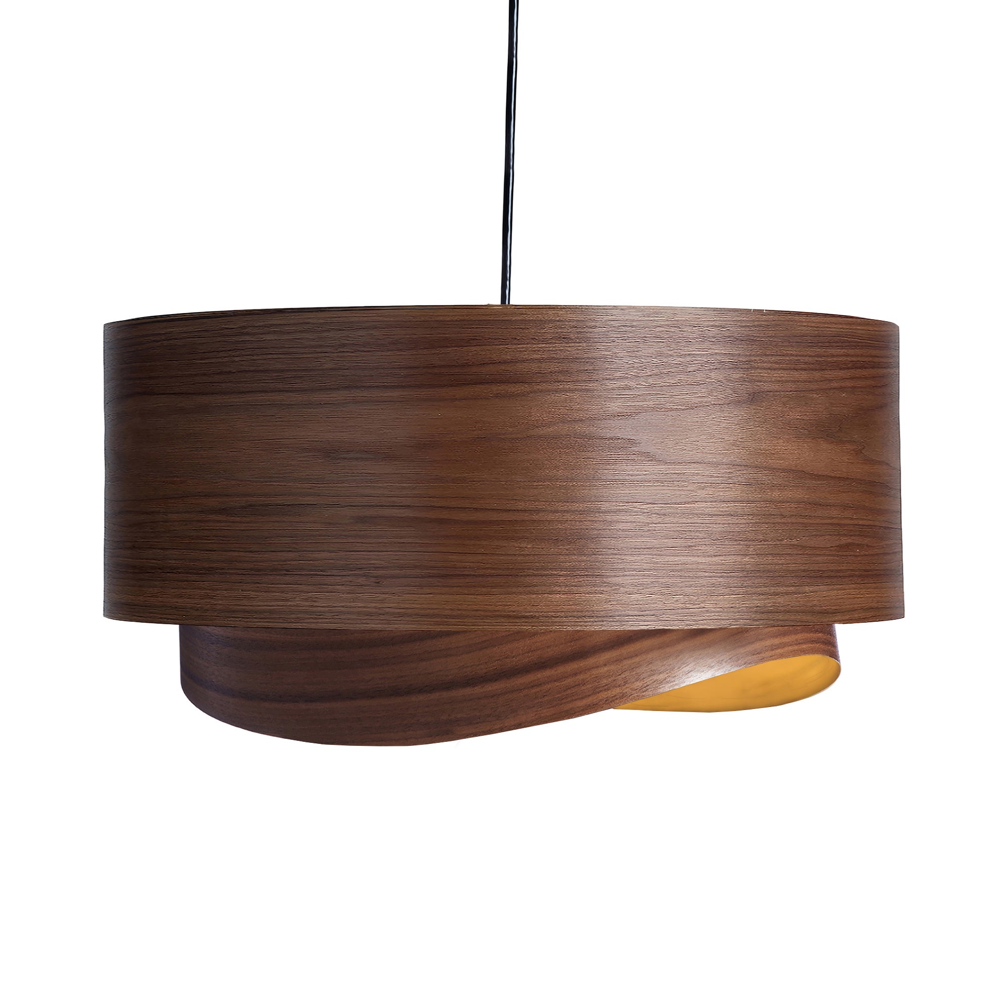 HALF BOWEN Organic Modern Limited-Edition Walnut 17.5" Chandelier Pendant