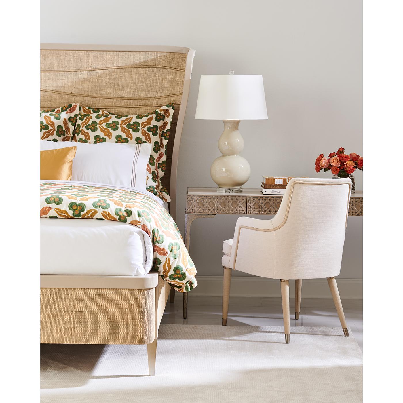Sillones modernos tapizados en lino orgánico (set de 2) en venta 3