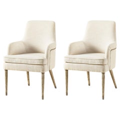 Sillones modernos tapizados en lino orgánico (set de 2)