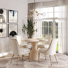 Sedie laterali imbottite in lino moderne e organiche (set di 2)