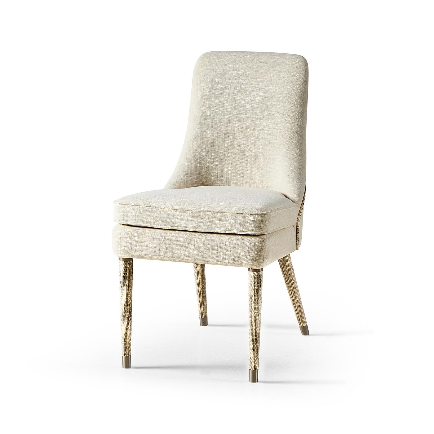 Chaises d'appoint en lin The Moderns (ensemble de 2) en vente 2