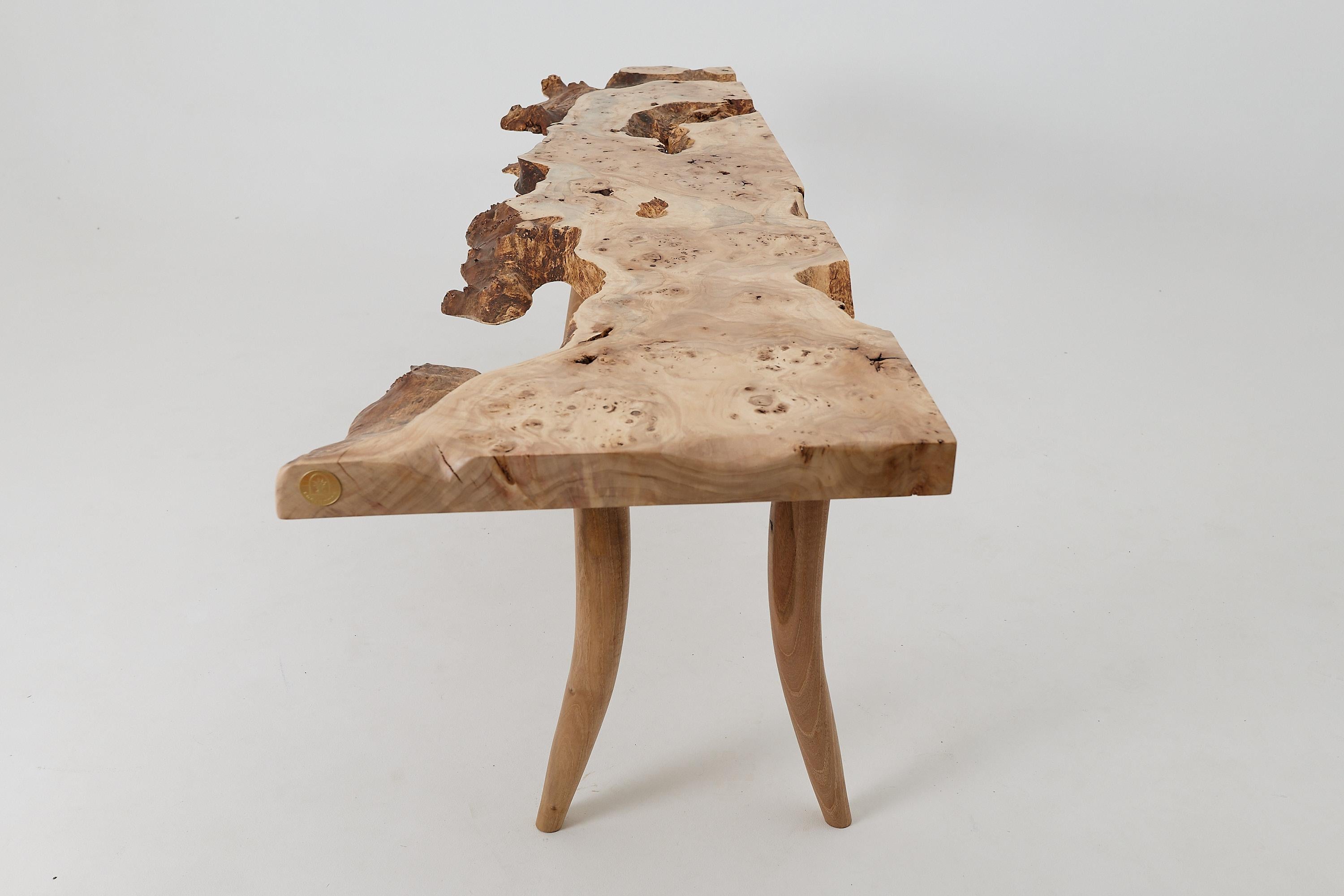 Table console en bois de ronce Organic Modern Live-Edge, Logniture en vente 4