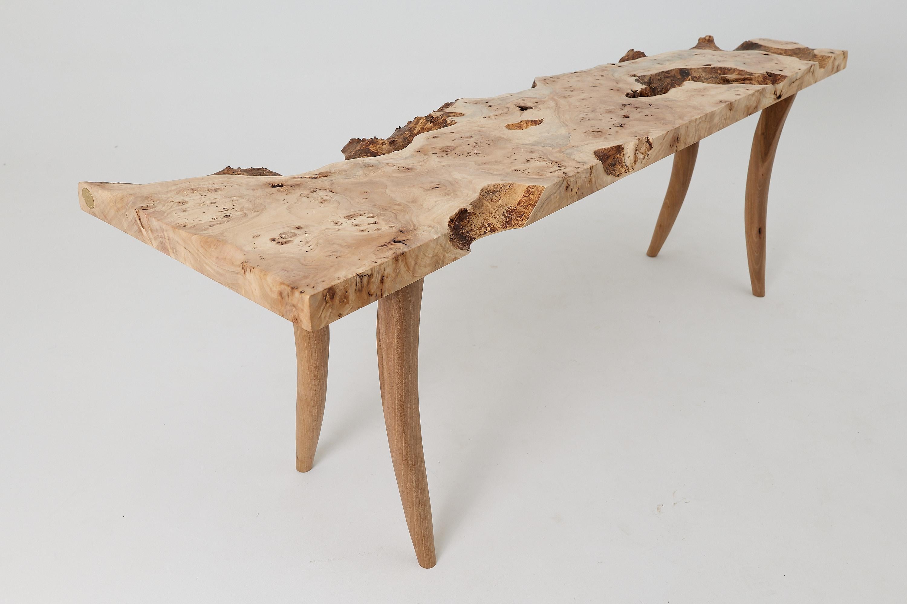 Table console en bois de ronce Organic Modern Live-Edge, Logniture en vente 5