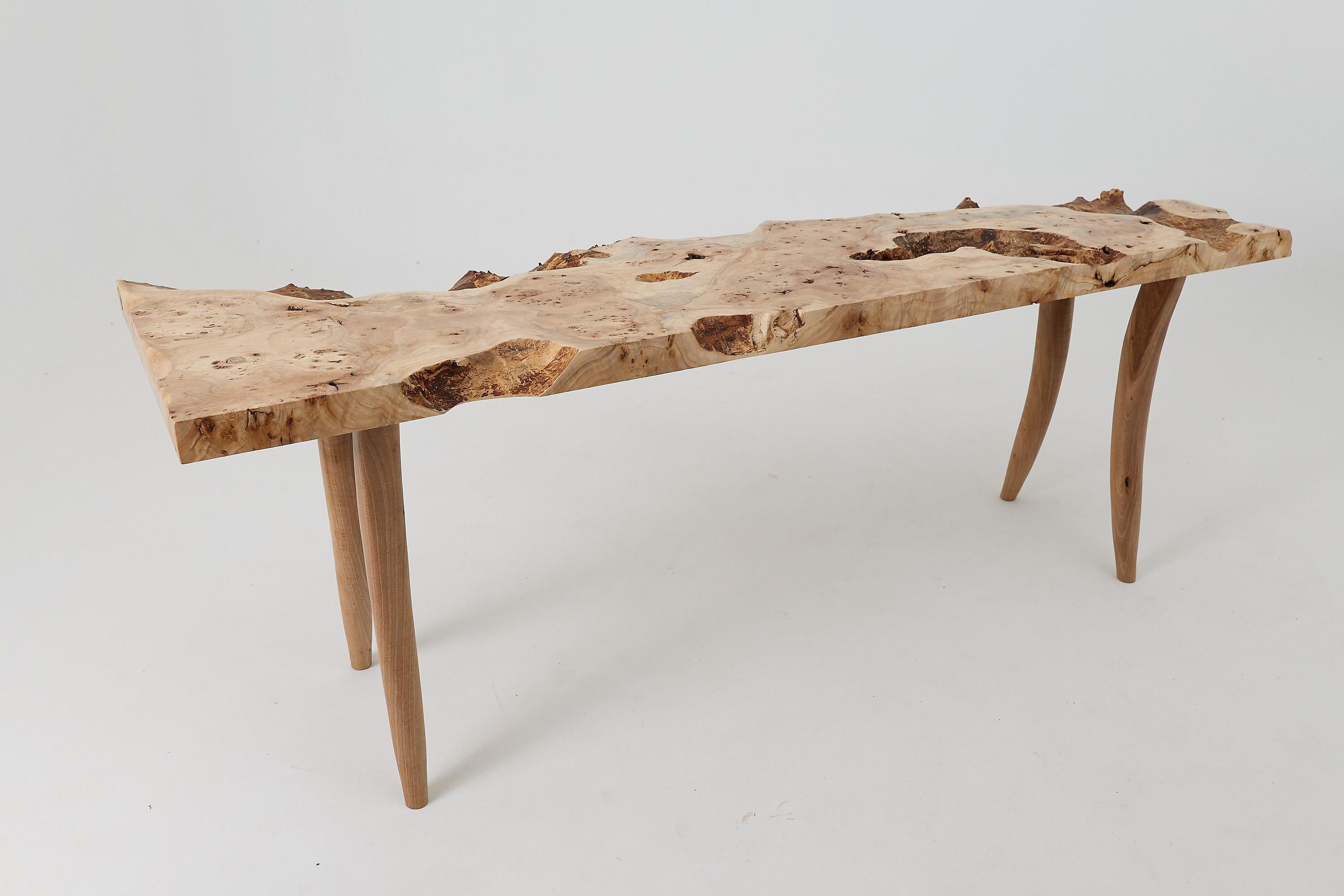 Table console en bois de ronce Organic Modern Live-Edge, Logniture en vente 6