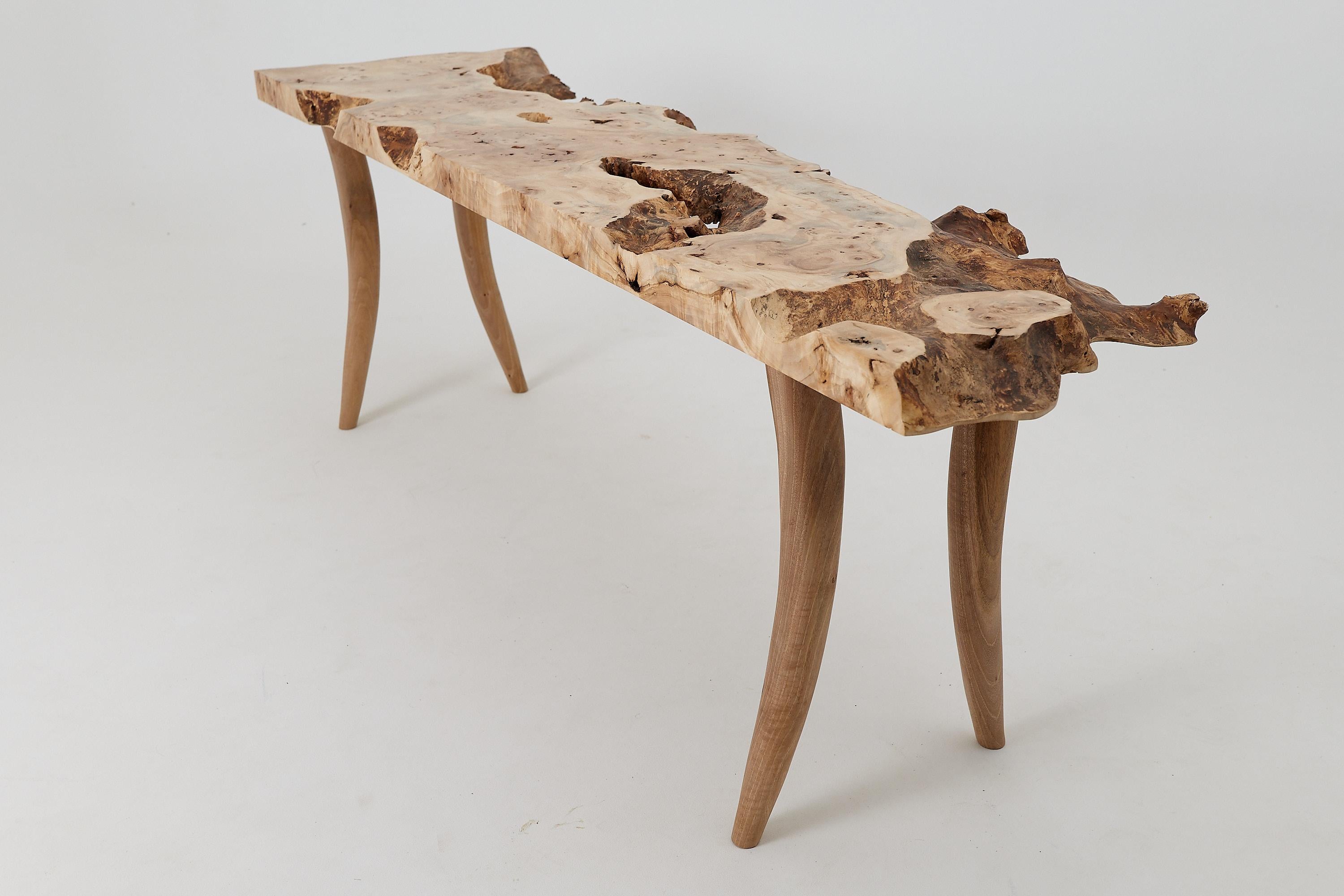 Table console en bois de ronce Organic Modern Live-Edge, Logniture en vente 7