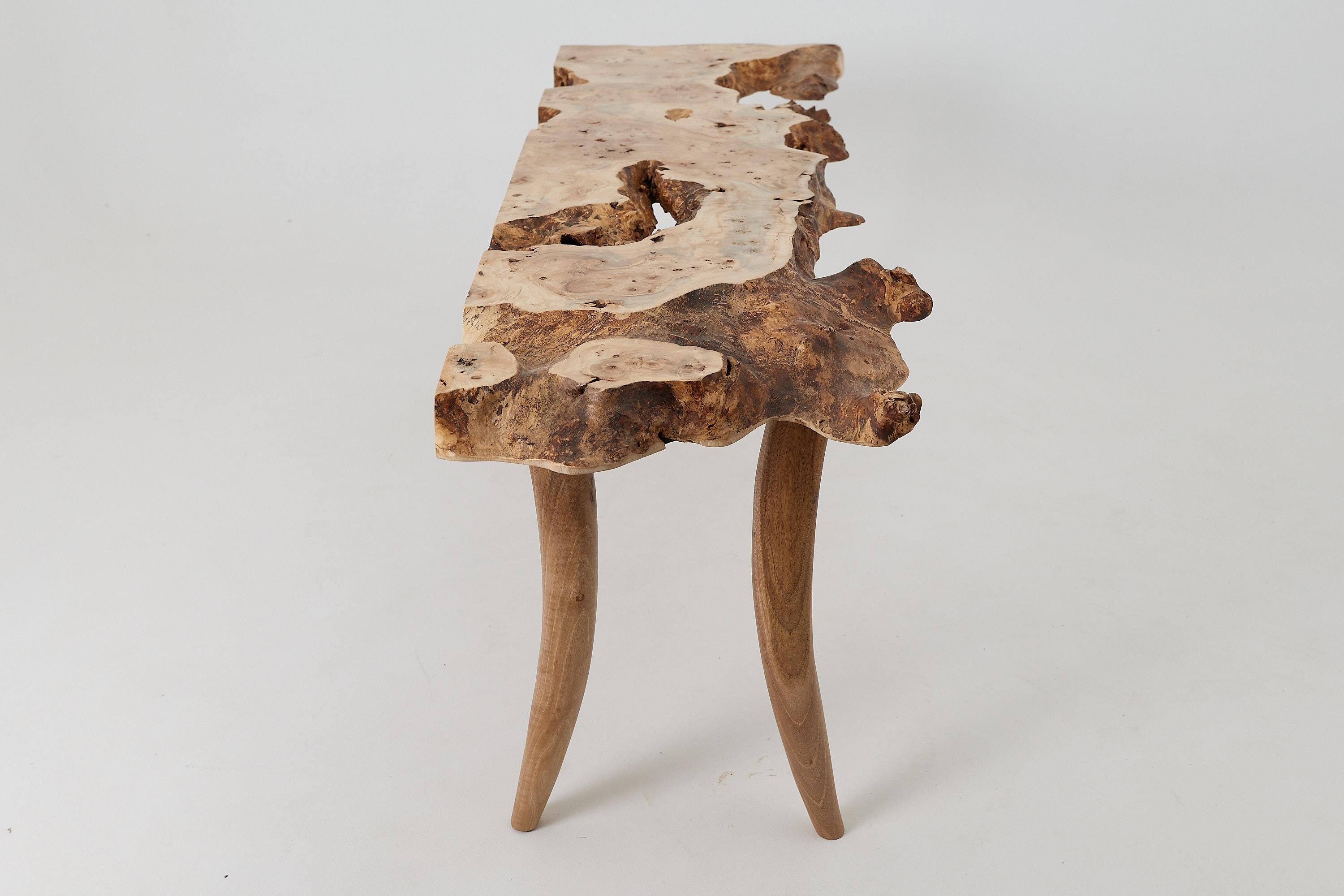 Table console en bois de ronce Organic Modern Live-Edge, Logniture en vente 8
