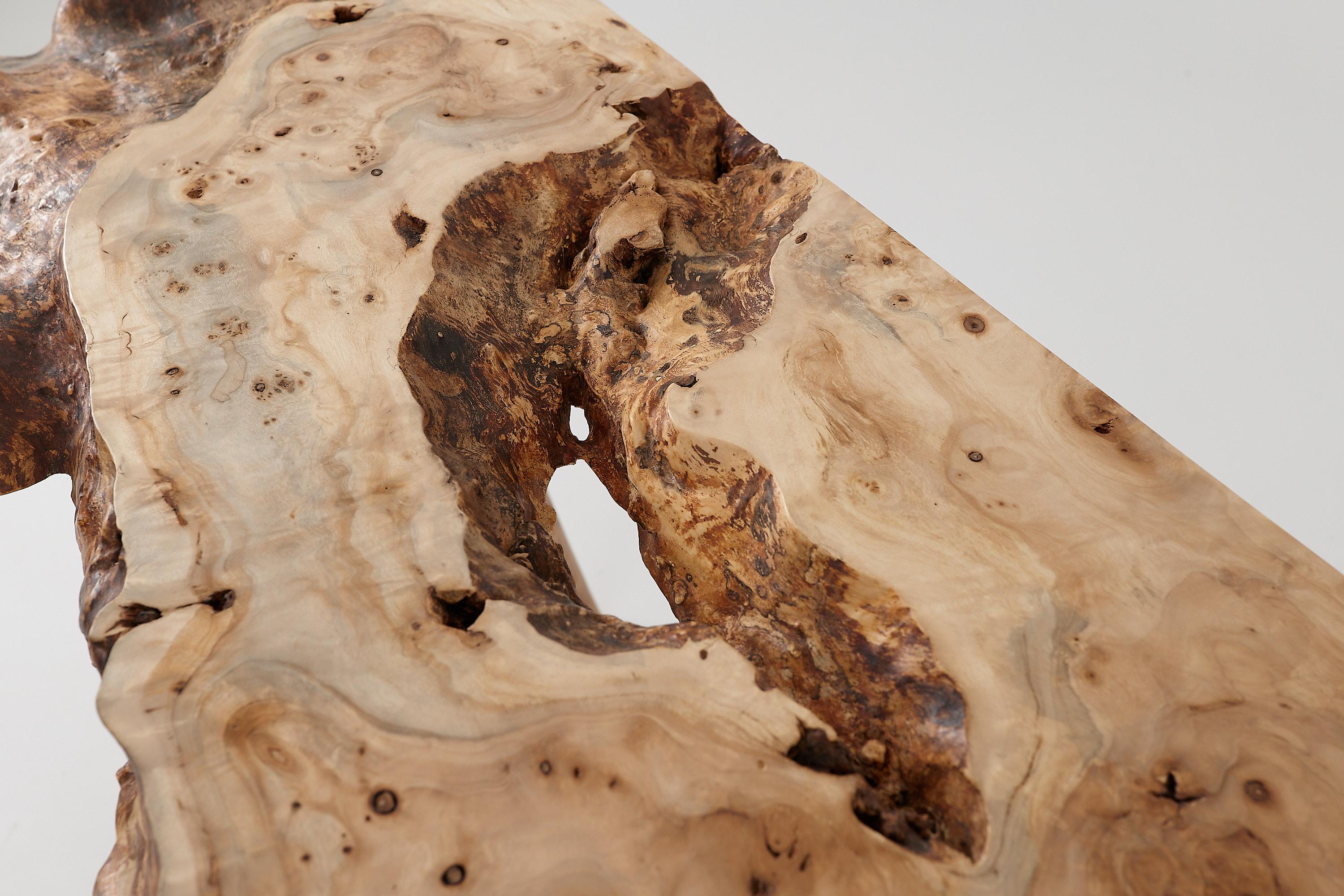 Table console en bois de ronce Organic Modern Live-Edge, Logniture en vente 10