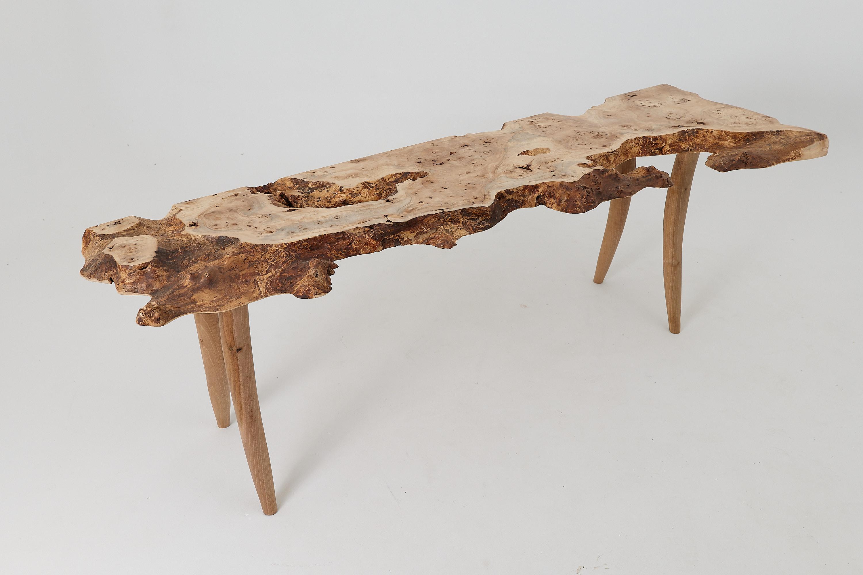 Table console en bois de ronce Organic Modern Live-Edge, Logniture en vente 11