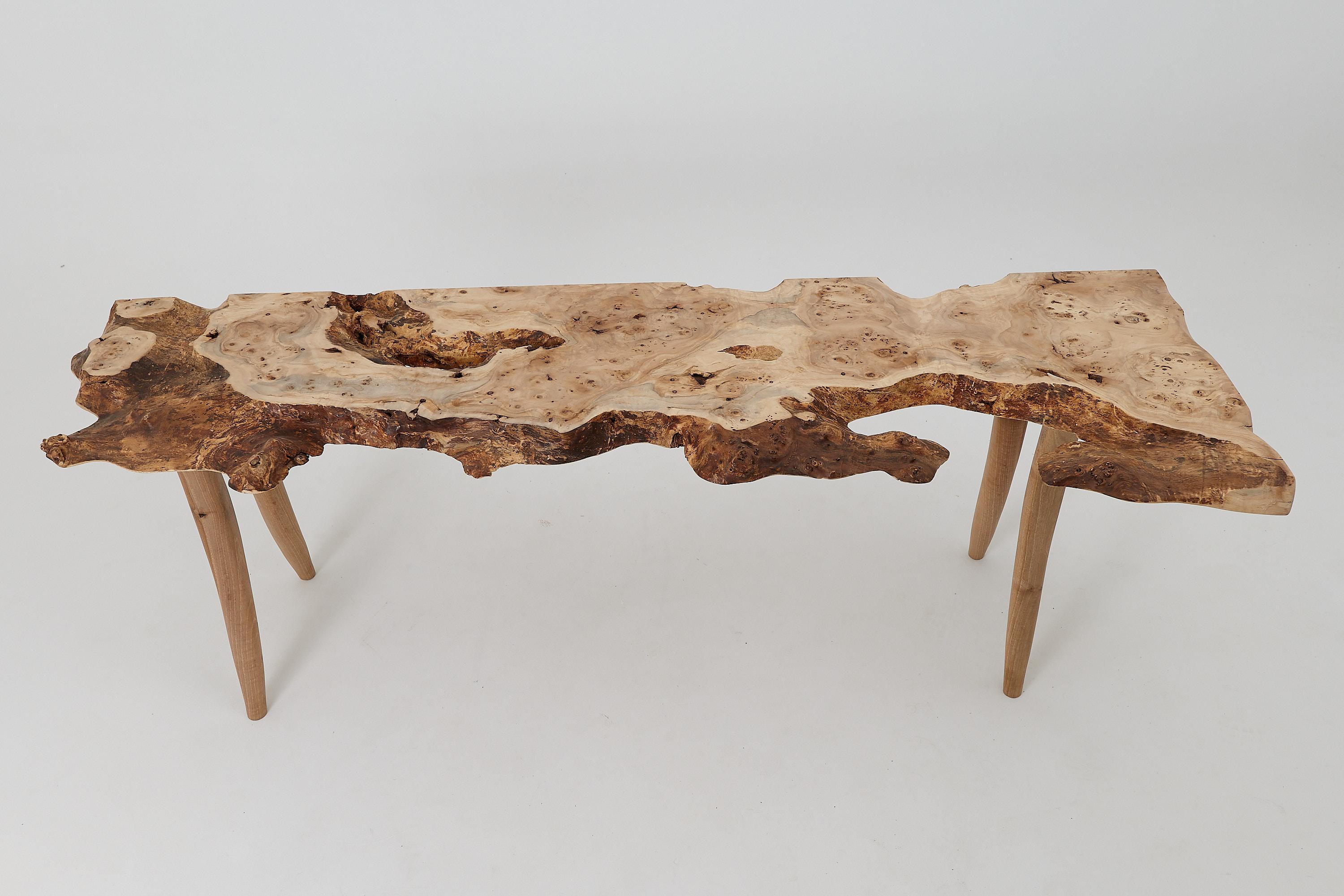 Table console en bois de ronce Organic Modern Live-Edge, Logniture Neuf - En vente à Stara Gradiška, HR