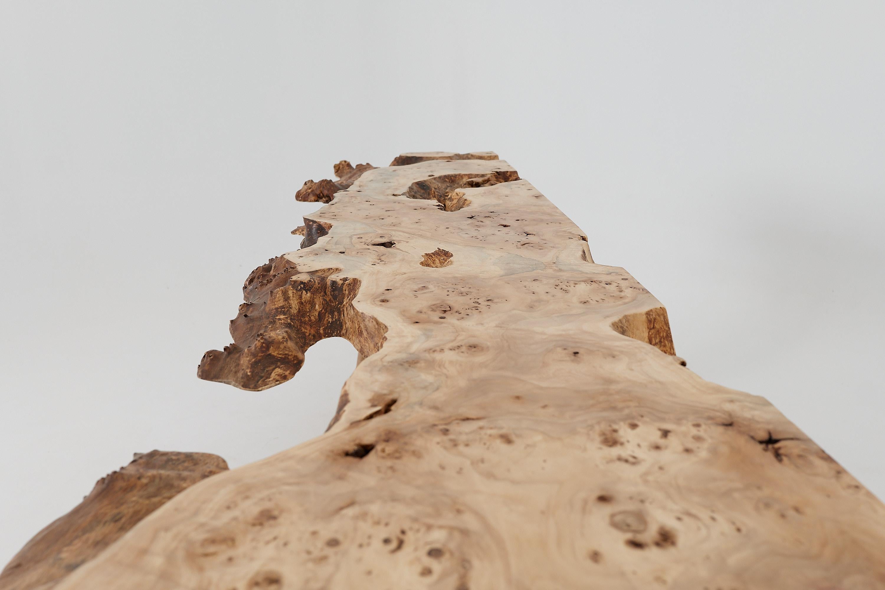 Bois Table console en bois de ronce Organic Modern Live-Edge, Logniture en vente