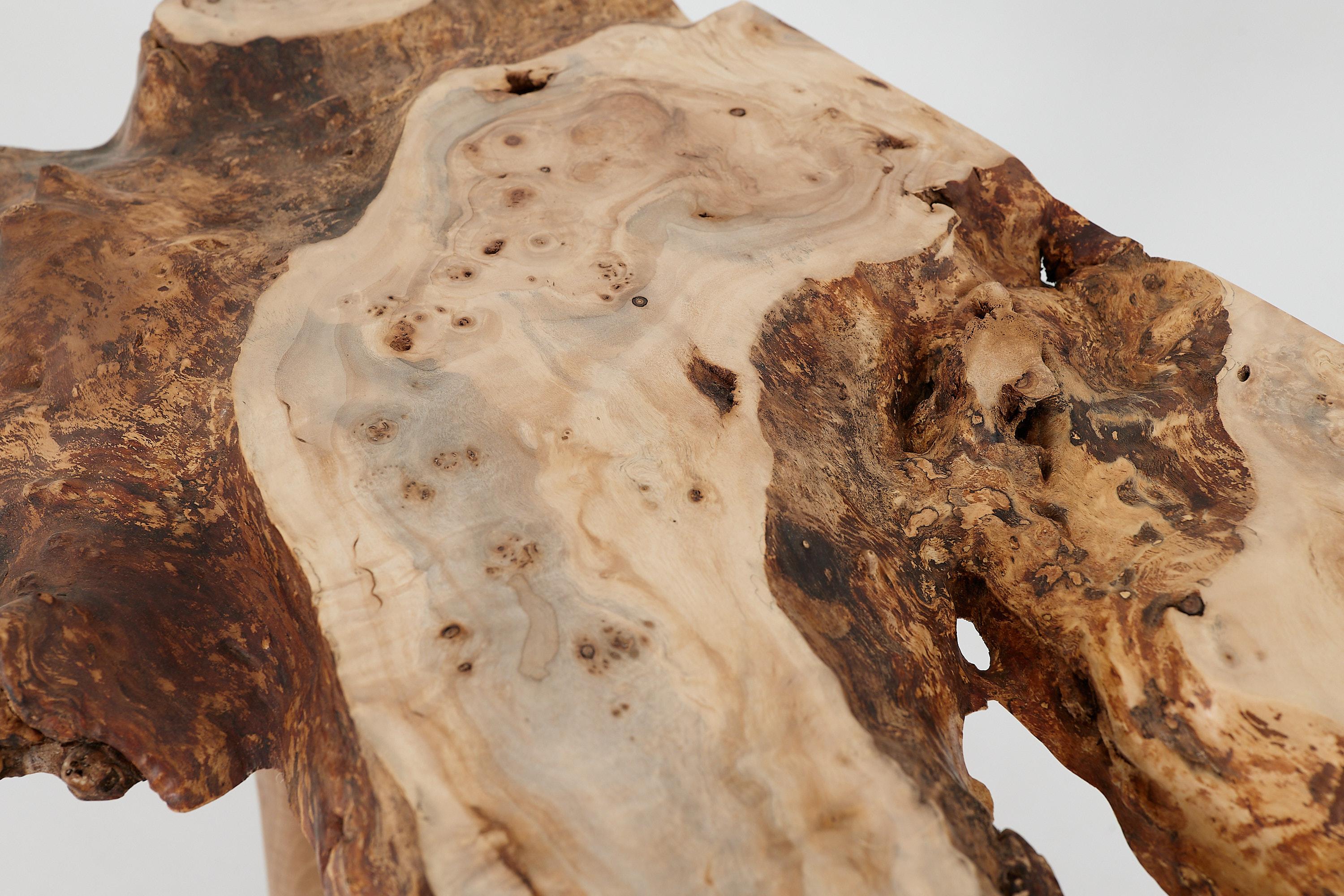 Table console en bois de ronce Organic Modern Live-Edge, Logniture en vente 1