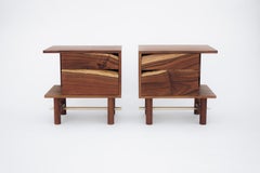 Organic Modern Live Edge Nightstand in Solid Tropical Hardwood