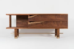 Organic Modern Live Edge Sideboard in Solid Tropical Hardwood with Two Drawers
