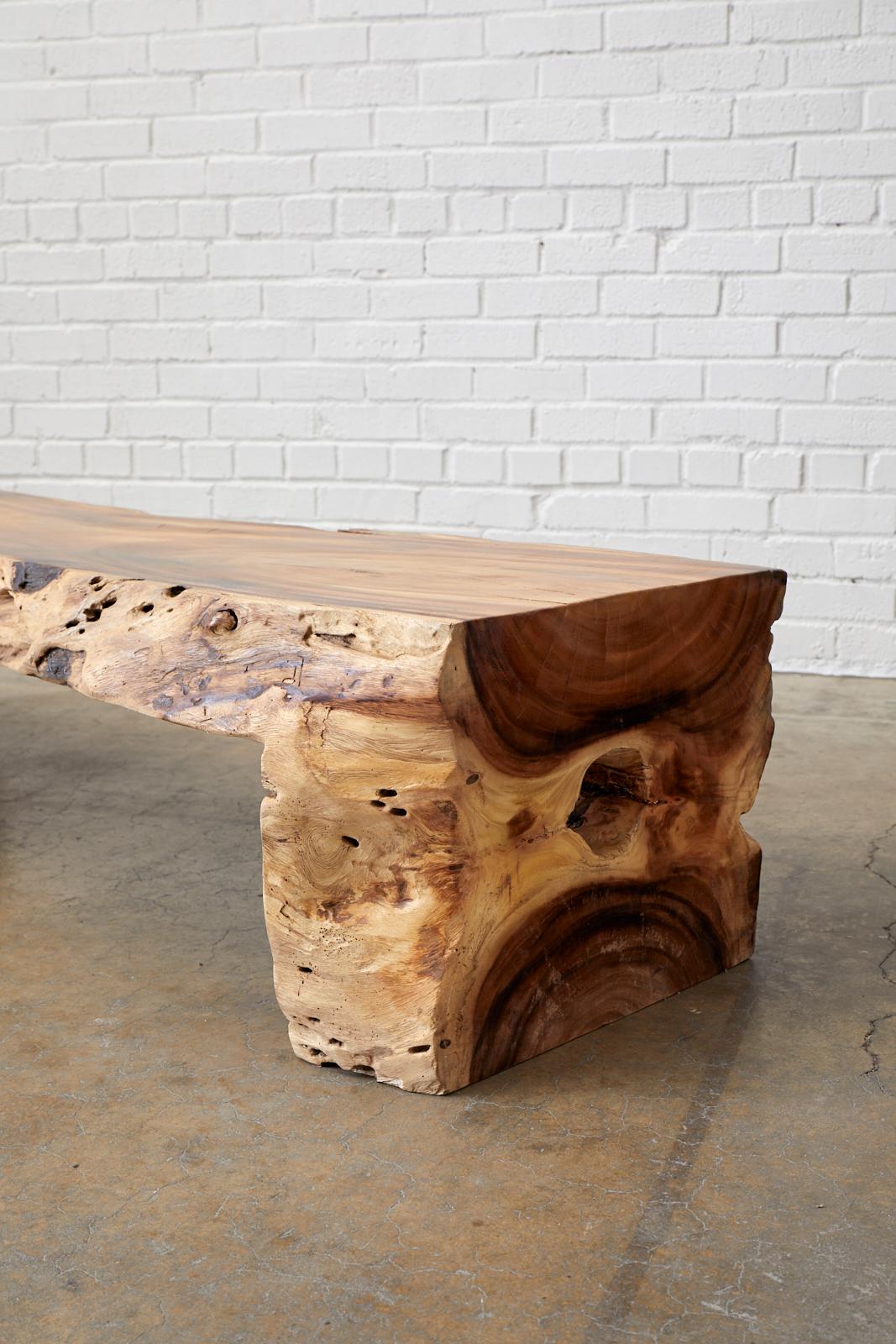 log wood bench
