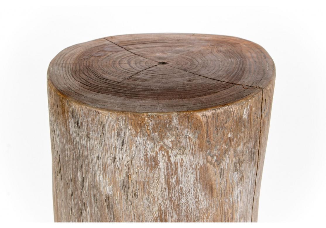 Organic Modern Log Sculpture Pedestal or End Table 1