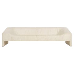 Organic Modern Long Low White Leather Malmo Sofa by Patricia Urquiola for Moroso