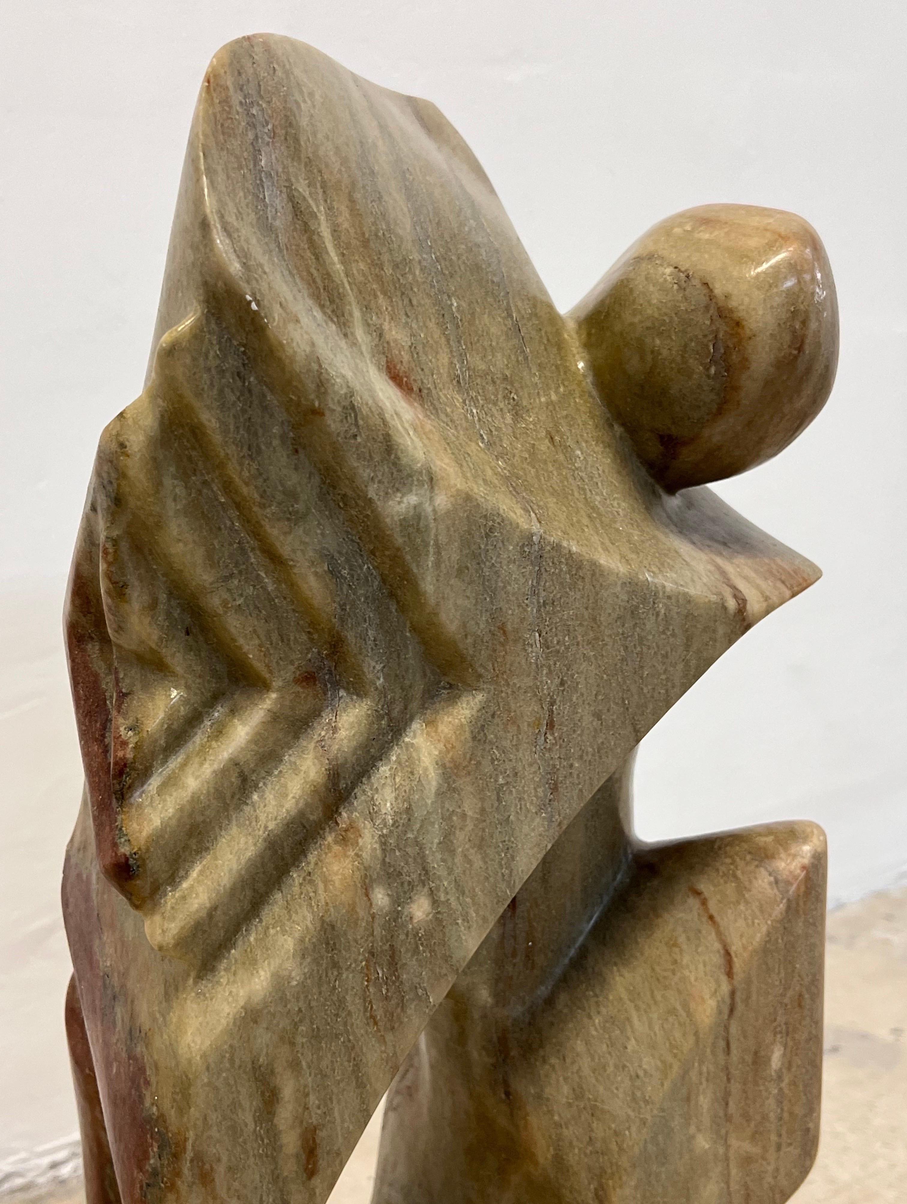 Sculpture moderne organique en marbre sur socle en lucite, années 1990 en vente 4