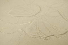 Organischer moderner Mastic Beige-Lederspiegel, Frankreich