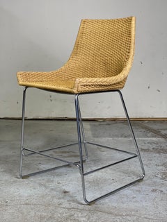 McGuire Barstool in Rope and Chrome Counter Height Organic Modern