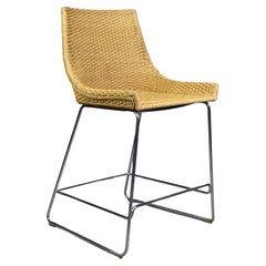 McGuire Barstool in Rope and Chrome Counter Height Organic Modern 