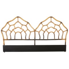 Tête de lit double en rotin organique et moderne de style McGuire